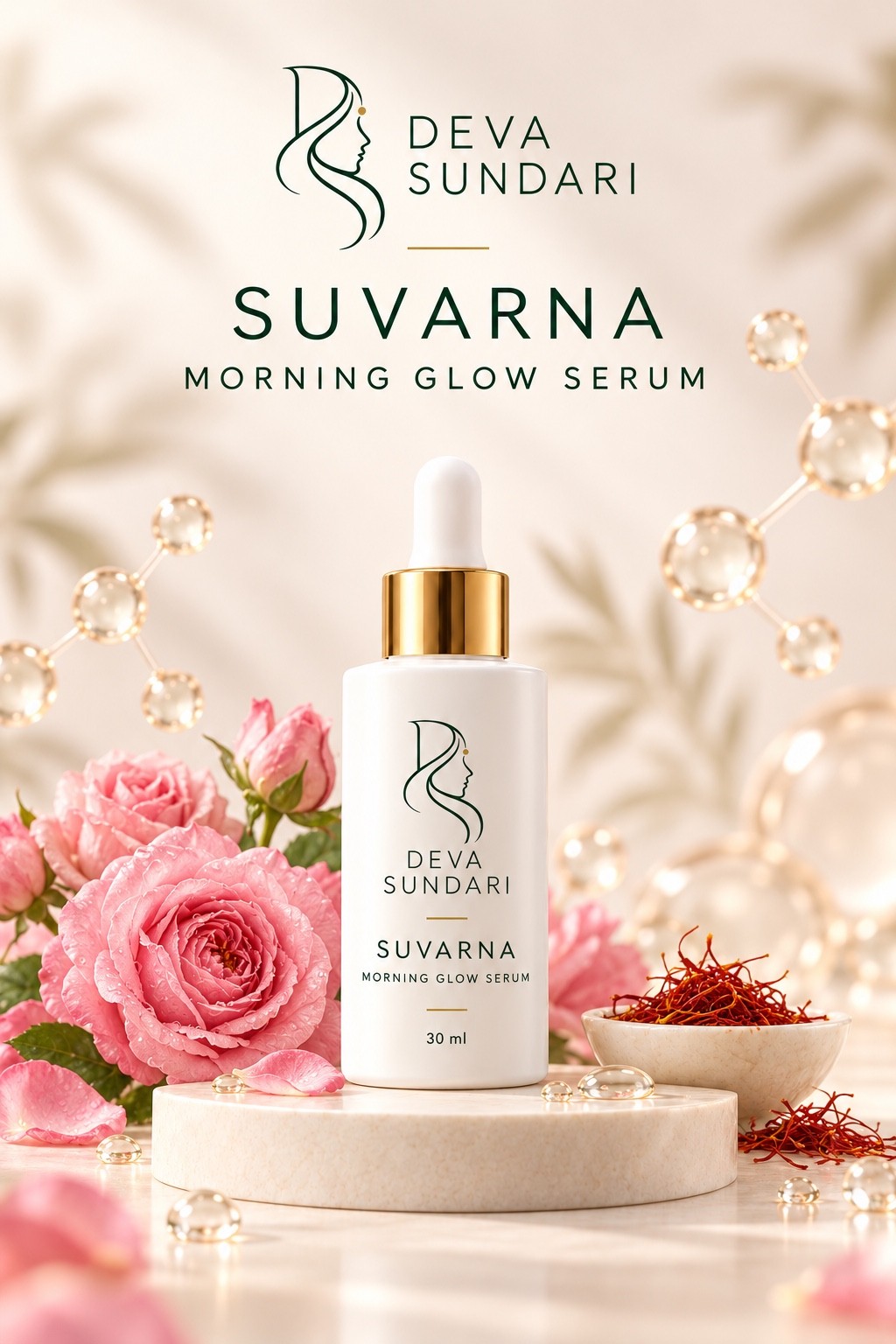 Suvarna Morning Glow Serum with rose and saffron